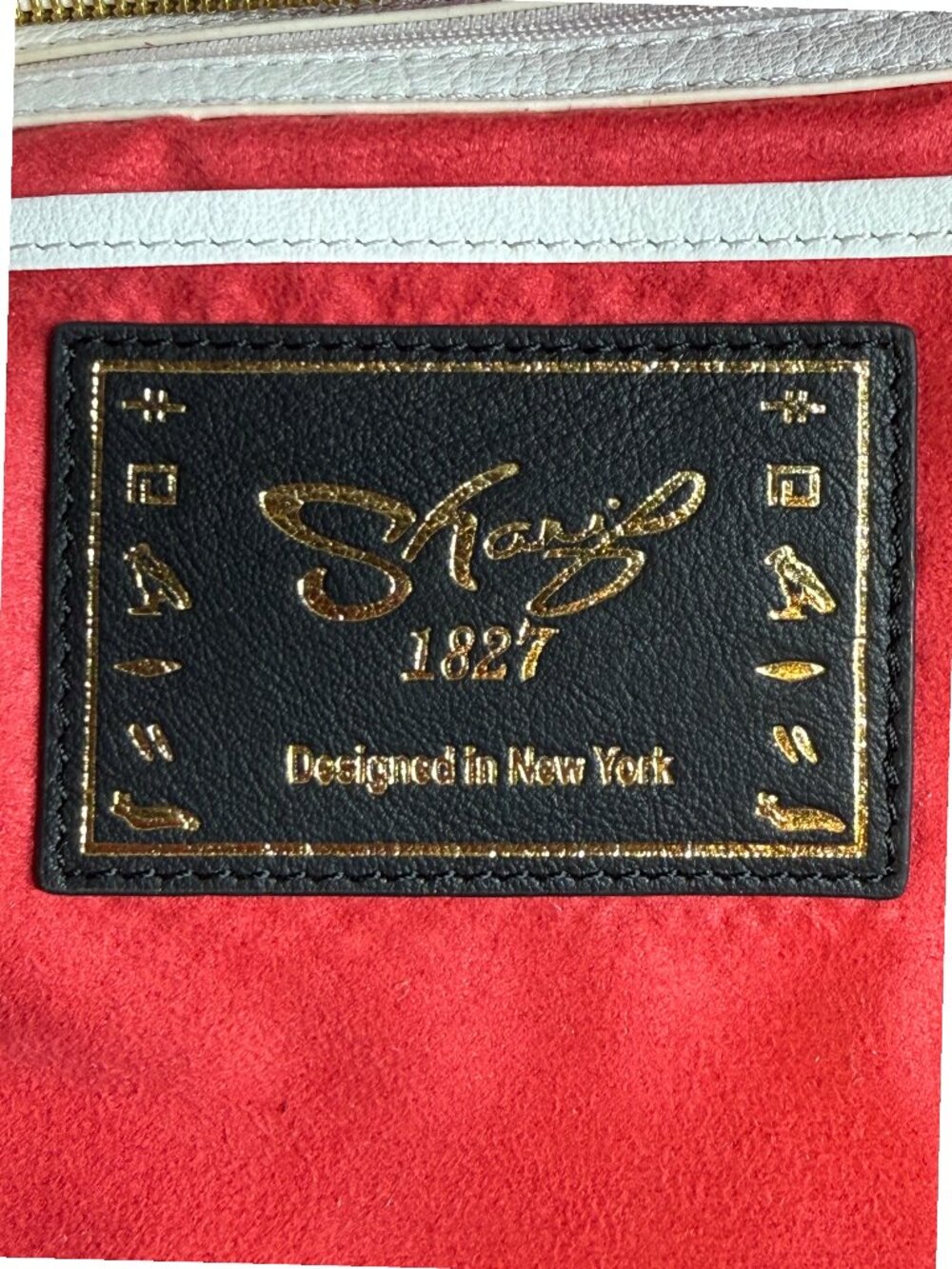 Sharif 1827 Studio Leather and Snake Foil Top Handle Shoulder Bag - SAMPLE BAG - Picture 14 of 15